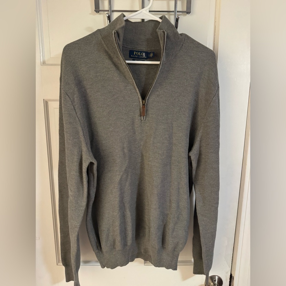 Polo Ralph Lauren Men's Sweater Quarter Zip Grey Large